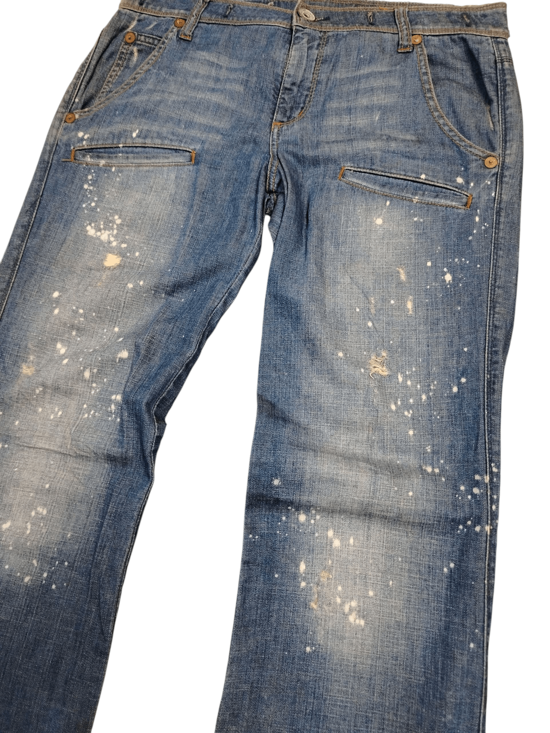 Designer Westwood Outfitters paint splatter ripped denim Size 32" / US 10 / IT 46 - 3 Thumbnail