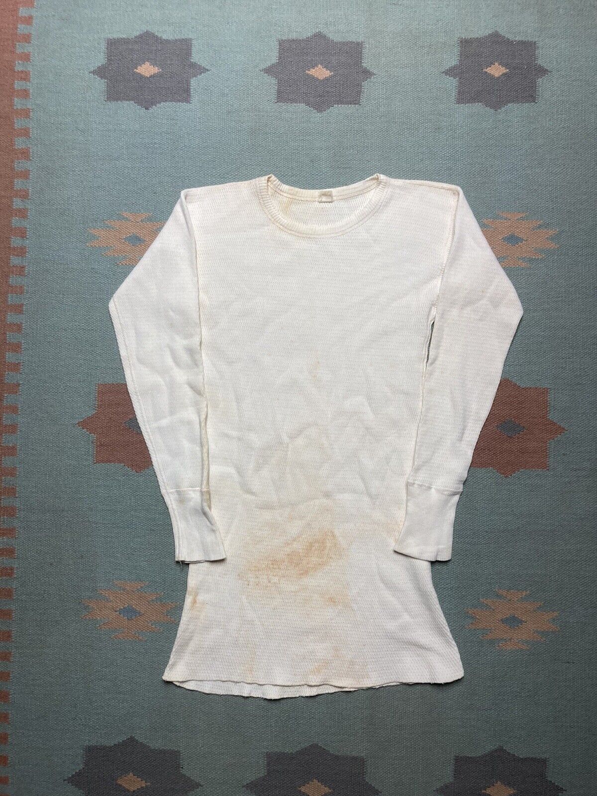 Vintage Vtg 60s waffle knit thermal shirt JCPenney cotton large tall Size US L / EU 52-54 / 3 - 1 Thumbnail
