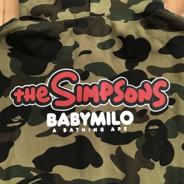 Bape BAPE × THE SIMPSONS 1st Camo Green Full Zip Hoodie APE Milo Size US M / EU 48-50 / 2 - 5 Thumbnail
