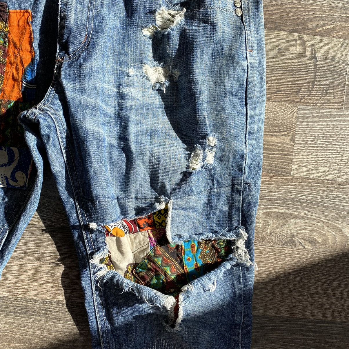 Vintage Custom patch work denim pants Size US 34 / EU 50 - 7 Thumbnail