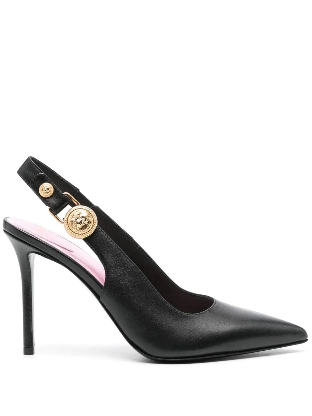 Balmain o1s1wg111225 Eva Leather Slingbacks in Black Size US 9 / IT 39 - 1 Thumbnail