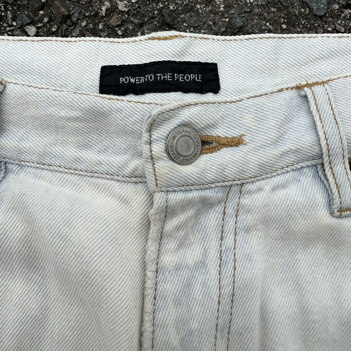 Japanese Brand VINTAGE POWER TO THE PEOPLE WHITE DENIM JEANS Size US 33 - 6 Thumbnail