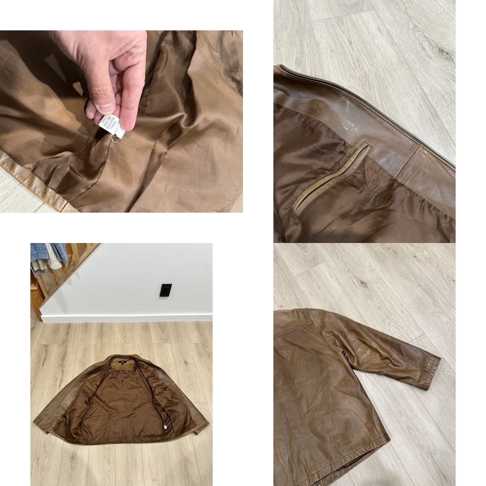 Gap Vintage Y2K GAP Motorcycle Brown Bomber 2XL Regular Leather Jacket Size US XXL / EU 58 / 5 - 8 Thumbnail