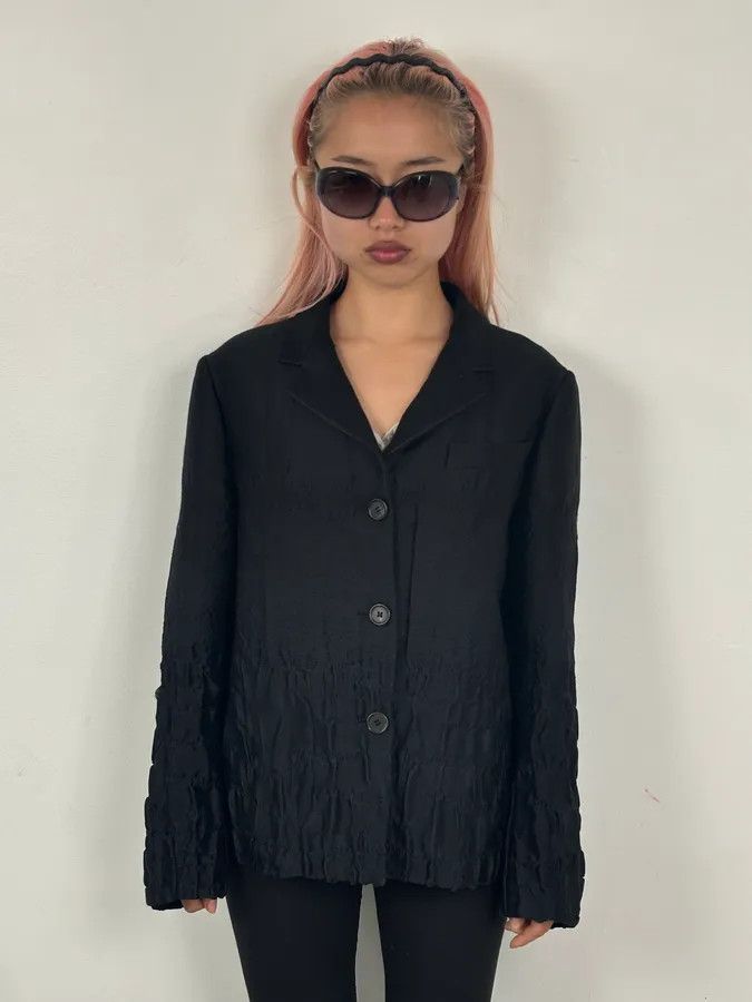 Prada FW2007 Prada Black Plissed Blazer Jacket Size M / US 6-8 / IT 42-44 - 3 Thumbnail