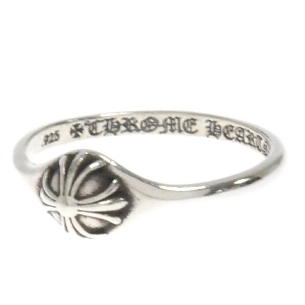 image of Chrome Hearts Bubblegum Cross Ball Ring - Size 6 in Silver, Men's