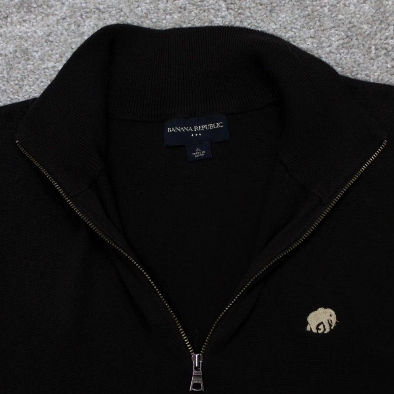 Banana Republic Banana Republic Sweatshirt Mens XL Brown 1/4 Zip 100% Cotton L/S Pullover Size US XL / EU 56 / 4 - 7 Thumbnail