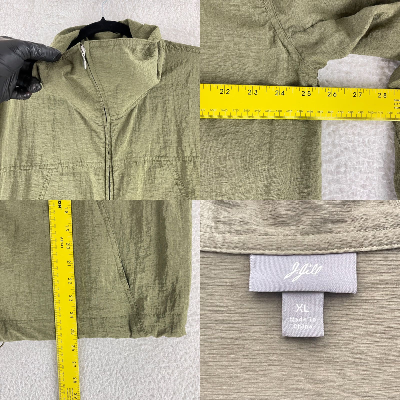 J. Jill J. Jill Jacket Womens Size XL Green Full Zip Long Sleeve Lightweight Mock Neck Size XL / US 12-14 / IT 48-50 - 8 Thumbnail