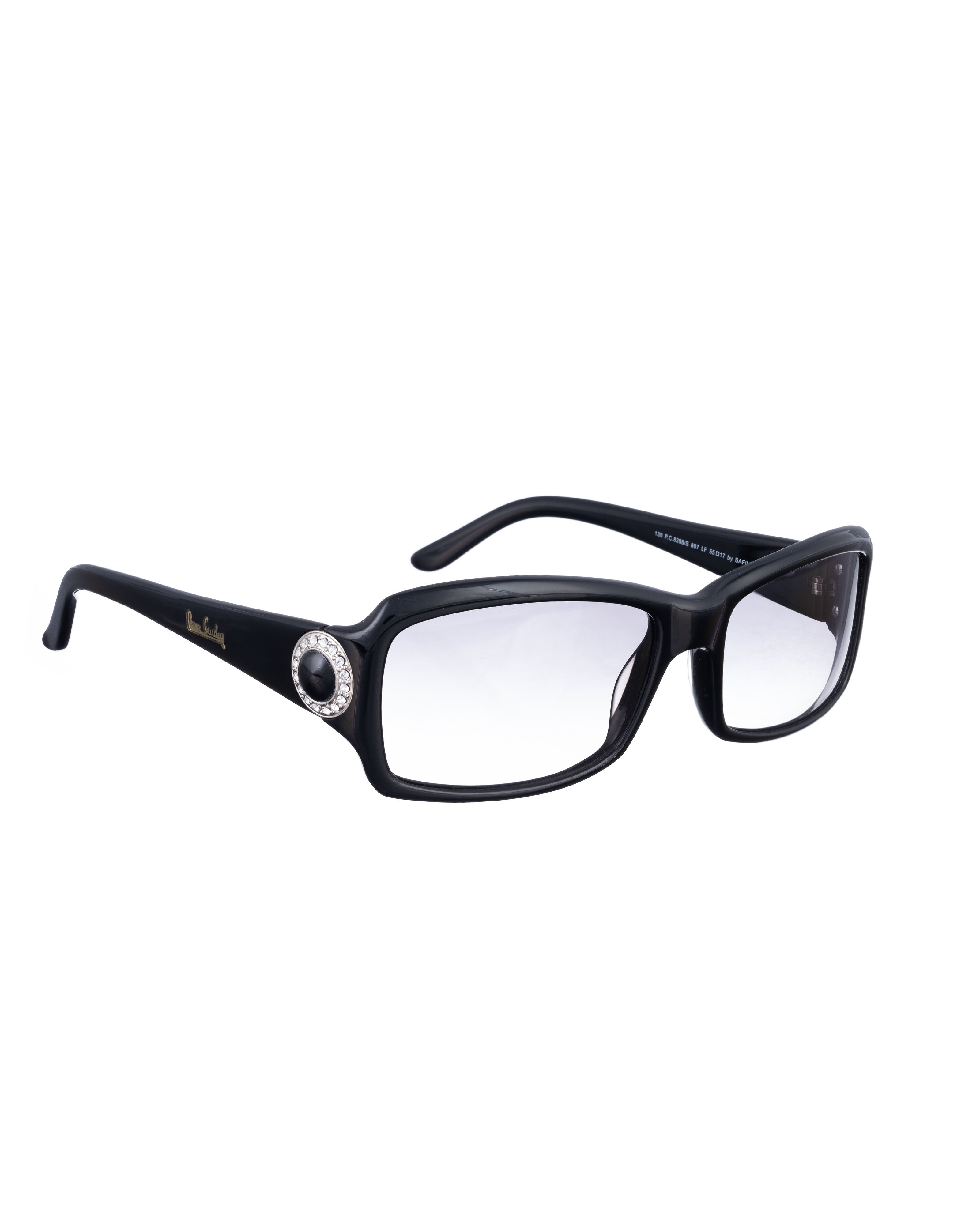 Pierre Cardin Pierre Cardin 00s Rectangle Black With Gems Sunglasses Size ONE SIZE - 1 Thumbnail