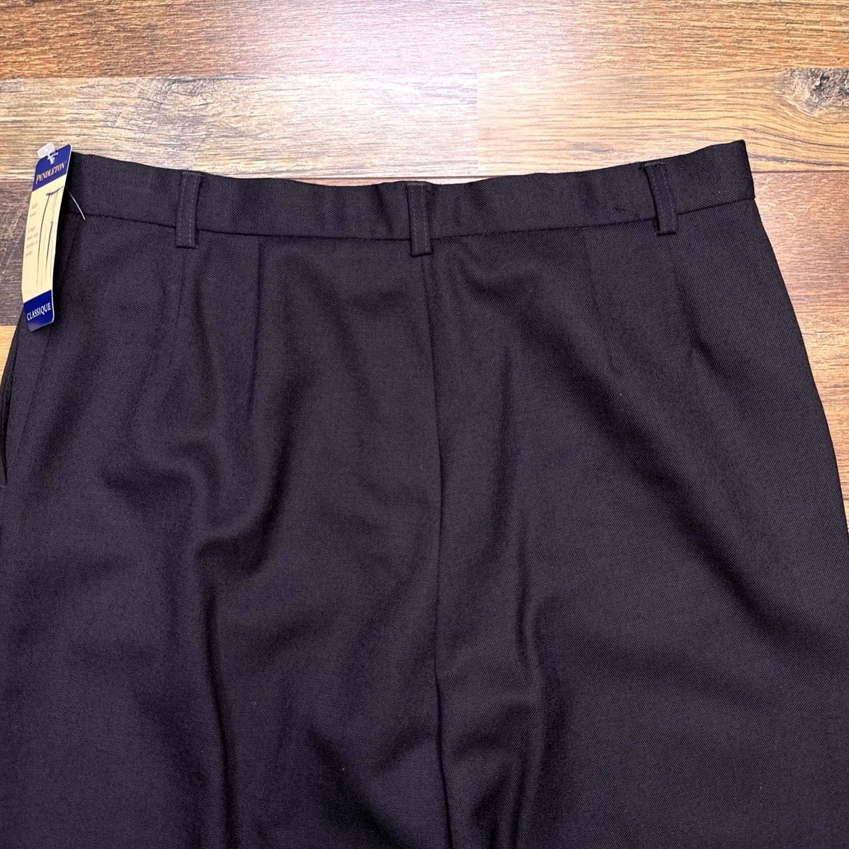 Pendleton VINTAGE Pendleton Dress Pants Womens 10 Black High Rise Wool Straight 28in Flat Front Zipper Block Button Dry Clean Only Career Size 32" / US 10 / IT 46 - 6 Thumbnail