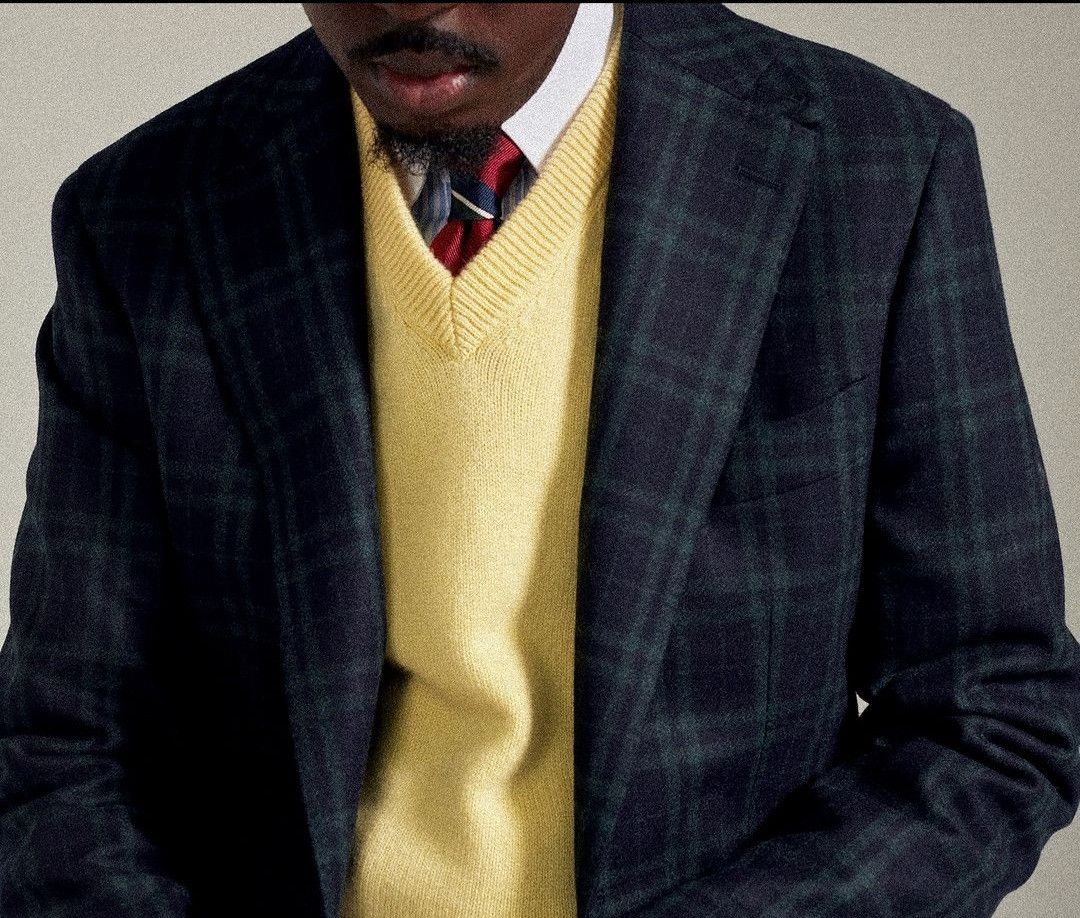 image of 80's Lacoste Chemise Wool Vest Made In France Golf Wang in Light Yellow, Men's (Size Medium)