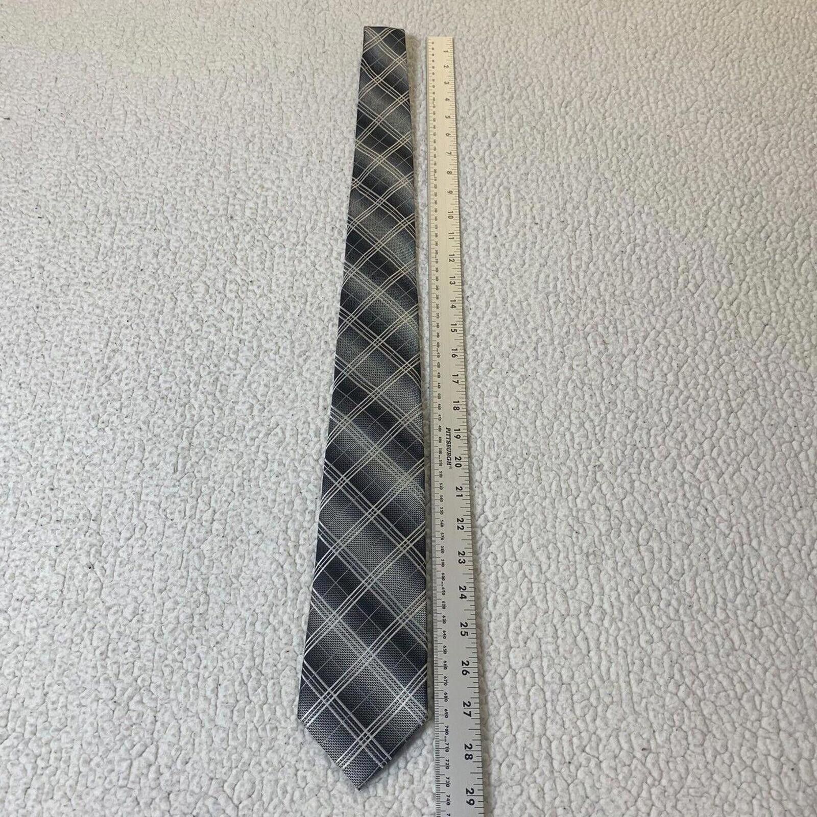Other Valerio Garati Men's Plaid Tie Grey Black White Size ONE SIZE - 5 Thumbnail