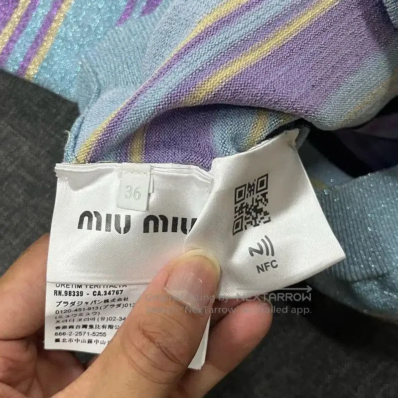 Miu Miu Miu Miu Blue Silk Pullover Sweater . Size S / US 4 / IT 40 - 4 Thumbnail
