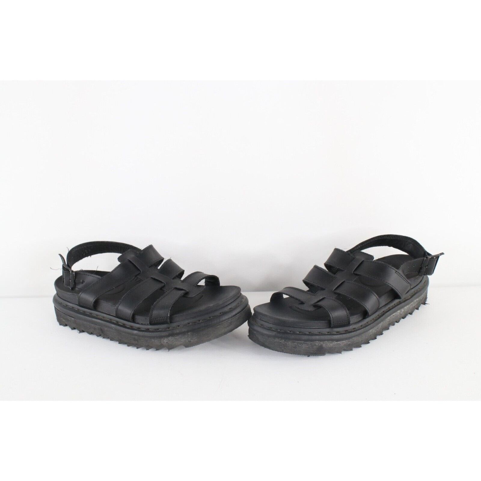 Vintage Dr Martens England Platform Chunky Leather Sandals Mens 9 Heavy Slip On Dr. Martens Leather Upper Fisherman Sandals for Men for sale  main image 2