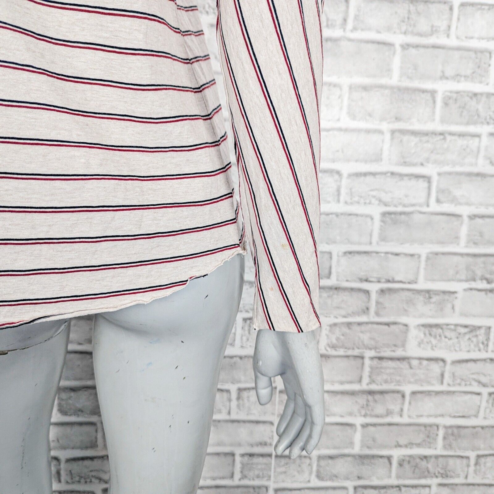 Frank & Eileen Frank & Eileen TEE LAB Continuous Sleeve Tee Oatmeal Stripe Size S / US 4 / IT 40 - 7 Thumbnail