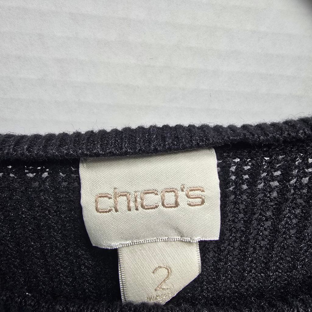 Chicos Women's Chico's Black Crew Neck Sweater Size L Size L / US 10 / IT 46 - 3 Thumbnail