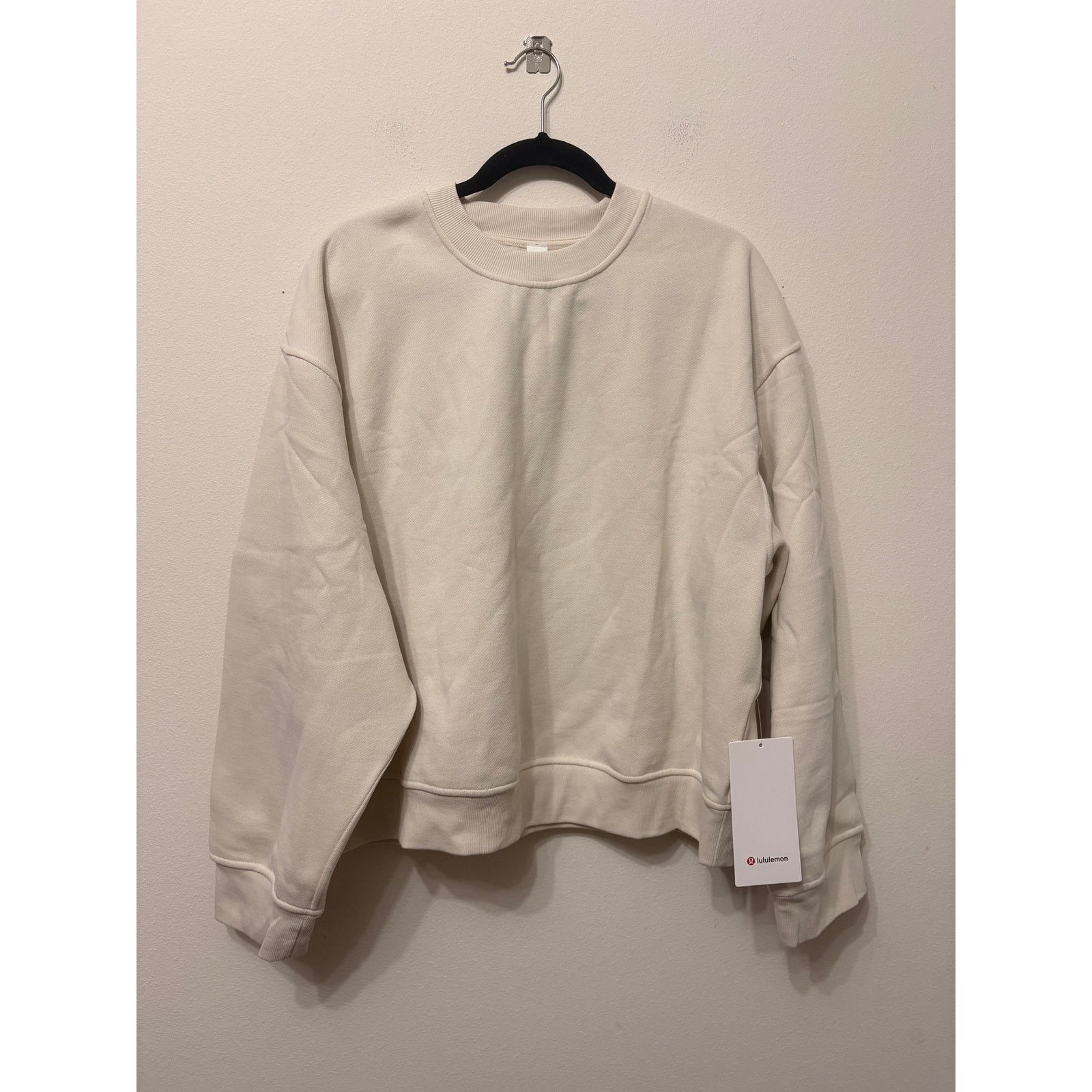 Lululemon NWT Women's Lululemon Steady State Crewneck Light Ivory Sz L Size L / US 10 / IT 46 - 1 Thumbnail