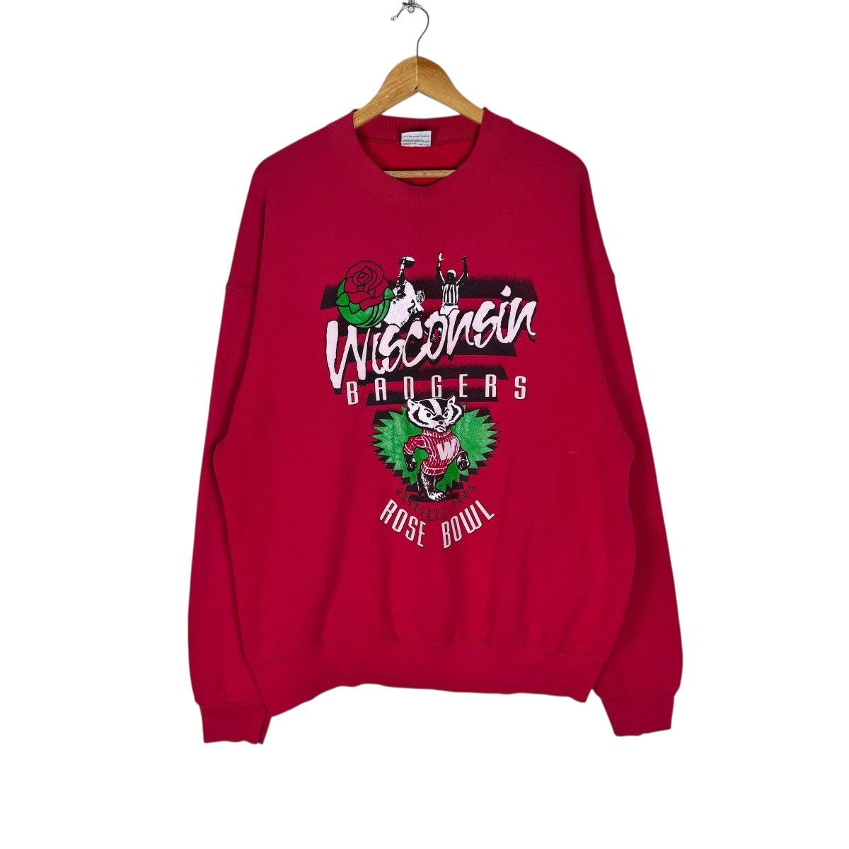 Vintage 🌟90s WISCONSIN BADGERS ROSE BOWL SWEATSHIRT Size US XXL / EU 58 / 5 - 1 Thumbnail