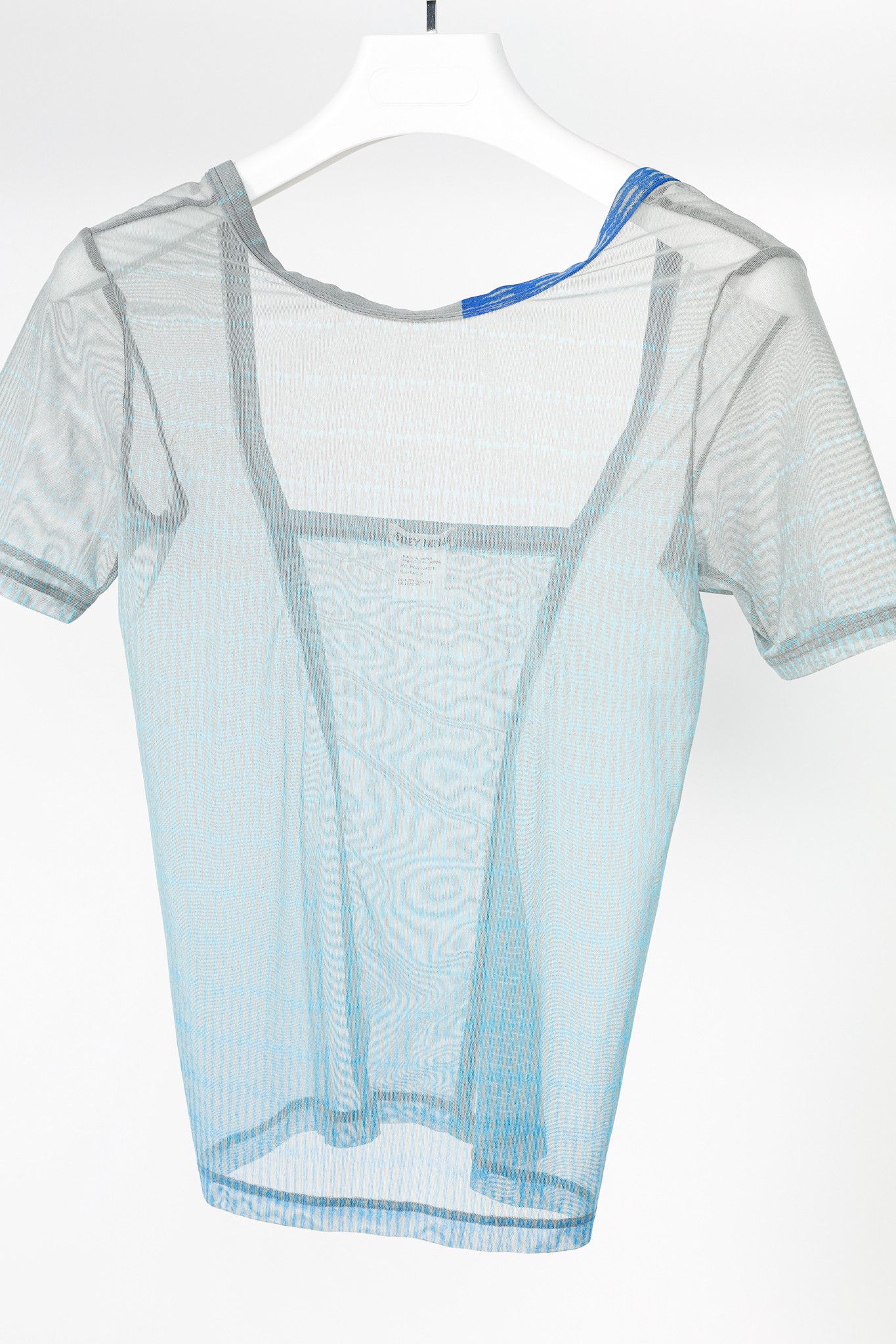 Issey Miyake Issey Miyake Blue Printed Sheer Mesh Top Size L / US 10 / IT 46 - 3 Thumbnail