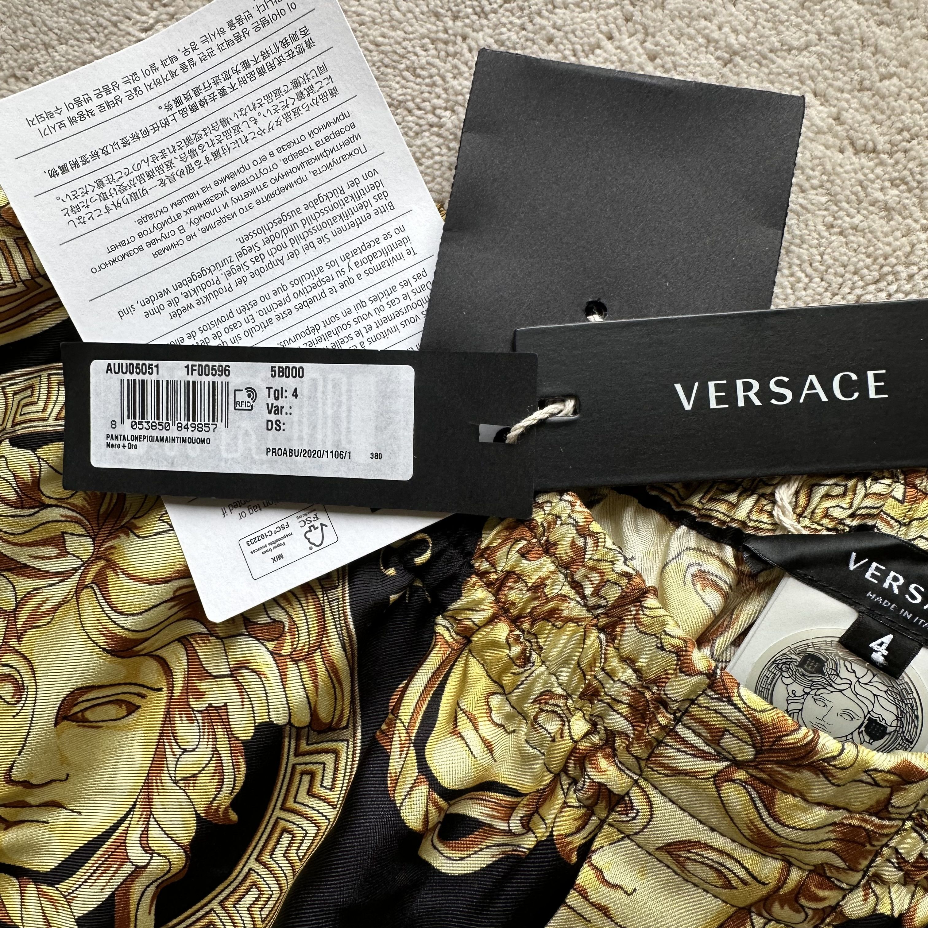 Versace VERSACE Amplified MEDUSA Print SILK PAJAMA PANTS sz 4 IT I M Size US 32 / EU 48 - 6 Thumbnail