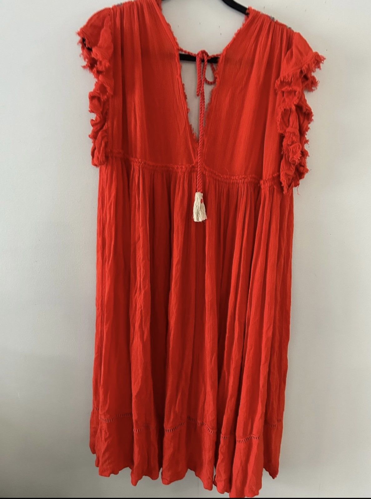 Free People FREE PEOPLE WILL WAIT FOR YOU BALI RED EMBROIDERED DRESS Size S / US 4 / IT 40 - 6 Thumbnail