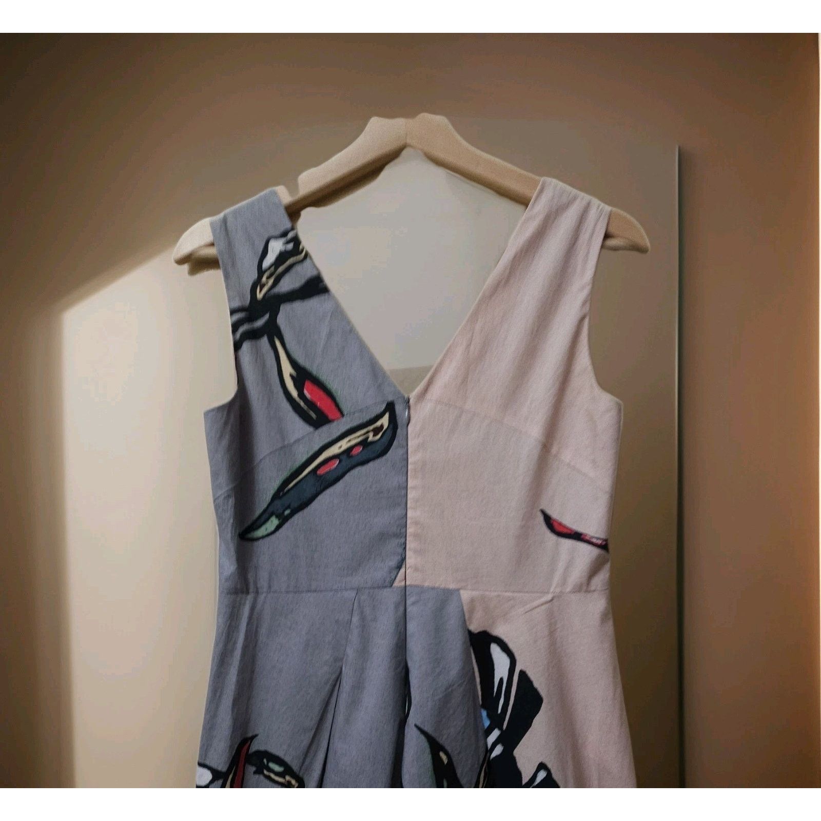 Marni Italian Abstract Print Silk Cotton Midi Dress, Size 38