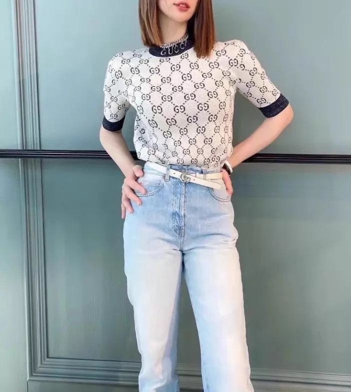 Gucci Gucci GG All Over Print Knit Short Sleeve Size S Size S / US 4 / IT 40 - 4 Thumbnail
