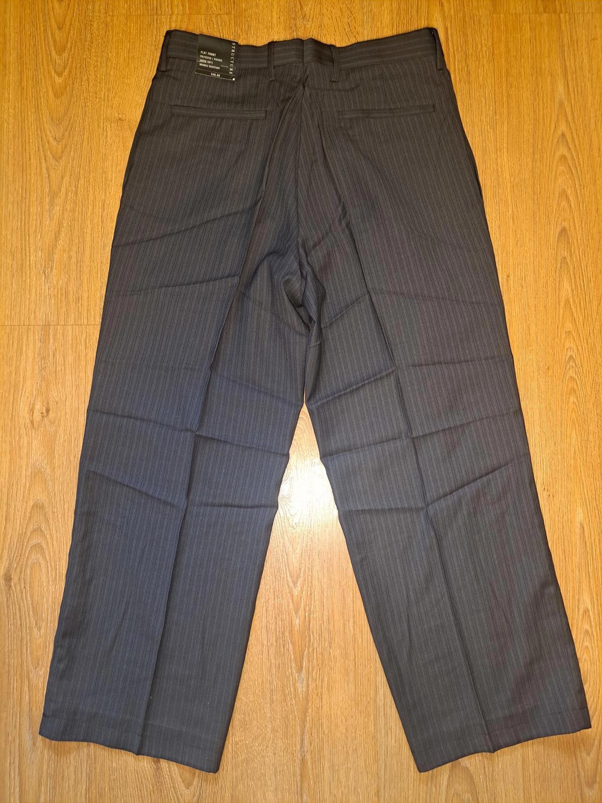 Structure NEW Structure Dress Pants Mens 32x30 Charcoal Gray Striped Size 38R - 1 Thumbnail