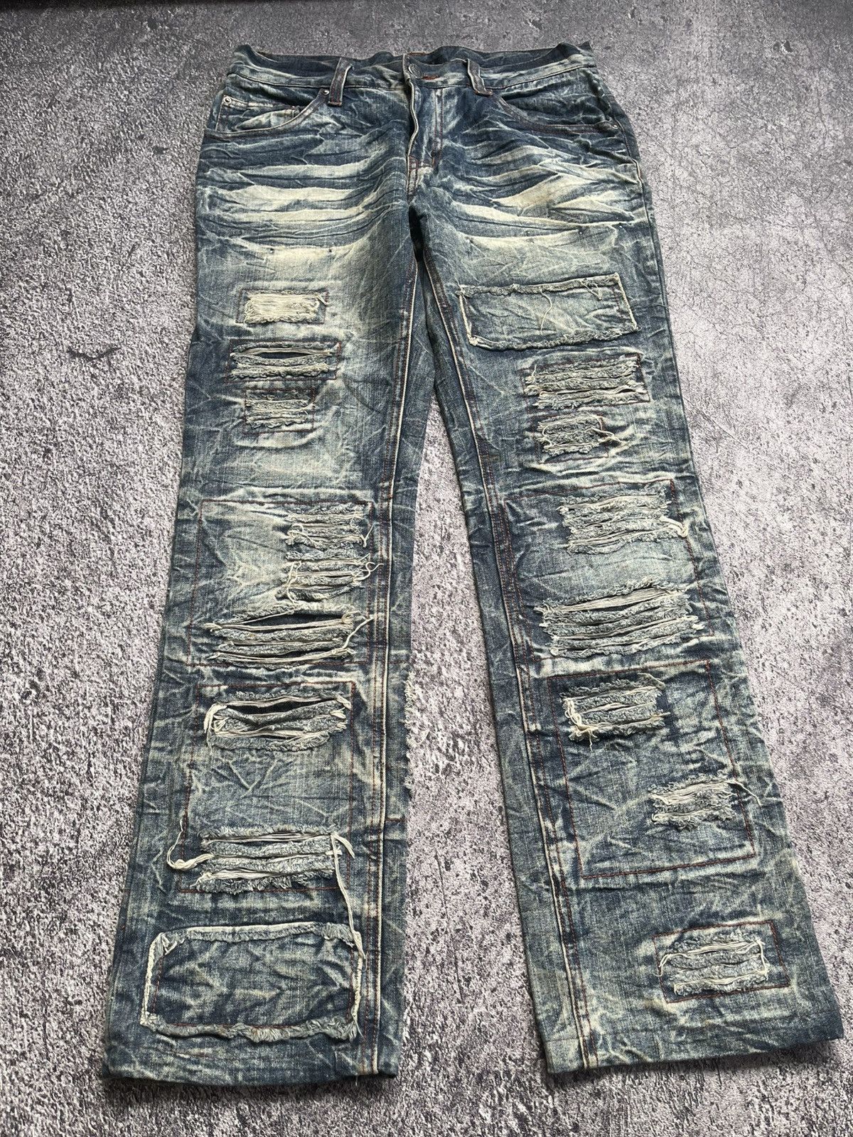 LOWBOX Y2K Lowbox D-Blu distressed ifsixwasnine bootcut jeans Size US 31 - 4 Thumbnail