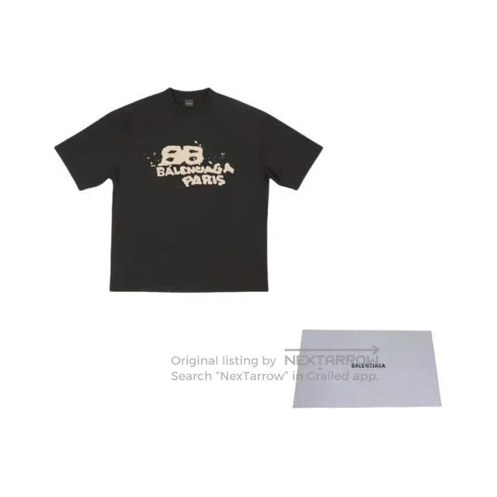 Balenciaga Balenciaga Black Graphic Print Short Sleeve T. Size US L / EU 52-54 / 3 - 2 Thumbnail