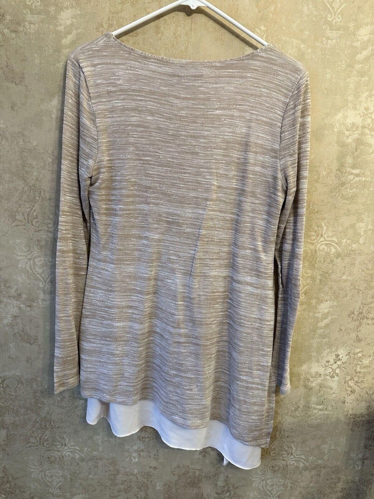 Designer White House Black Market Blouse Women's Medium Beige Size M / US 6-8 / IT 42-44 - 7 Thumbnail
