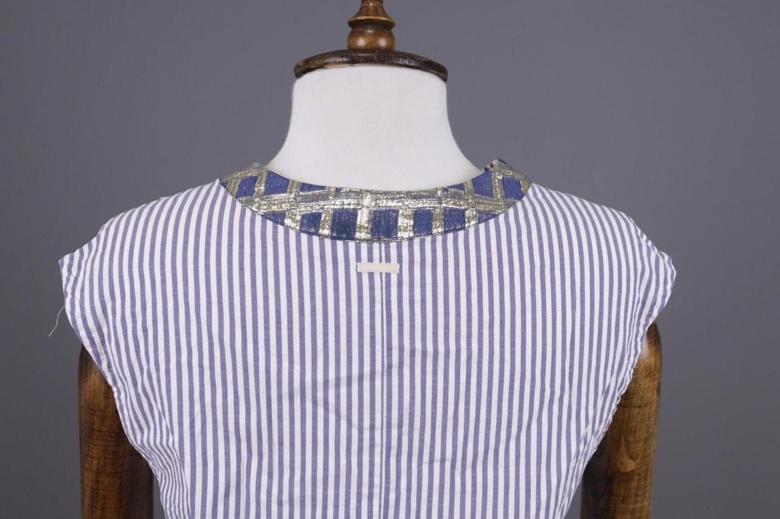 Designer S'Max Mara Multicolour Striped V-Neck Blouse Shirt Size 38 Size M / US 6-8 / IT 42-44 - 9 Thumbnail