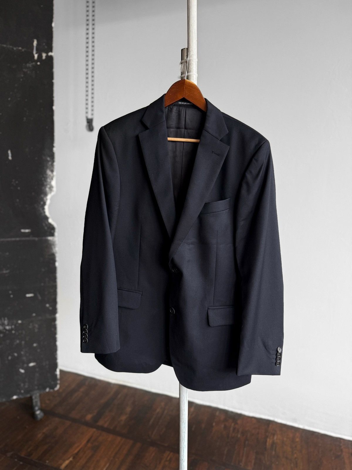 Designer × Oscar Jacobson Oscar Jacobson Mens Blue Suit Blazer Jacket Trouser Pants Size 40L - 6 Thumbnail