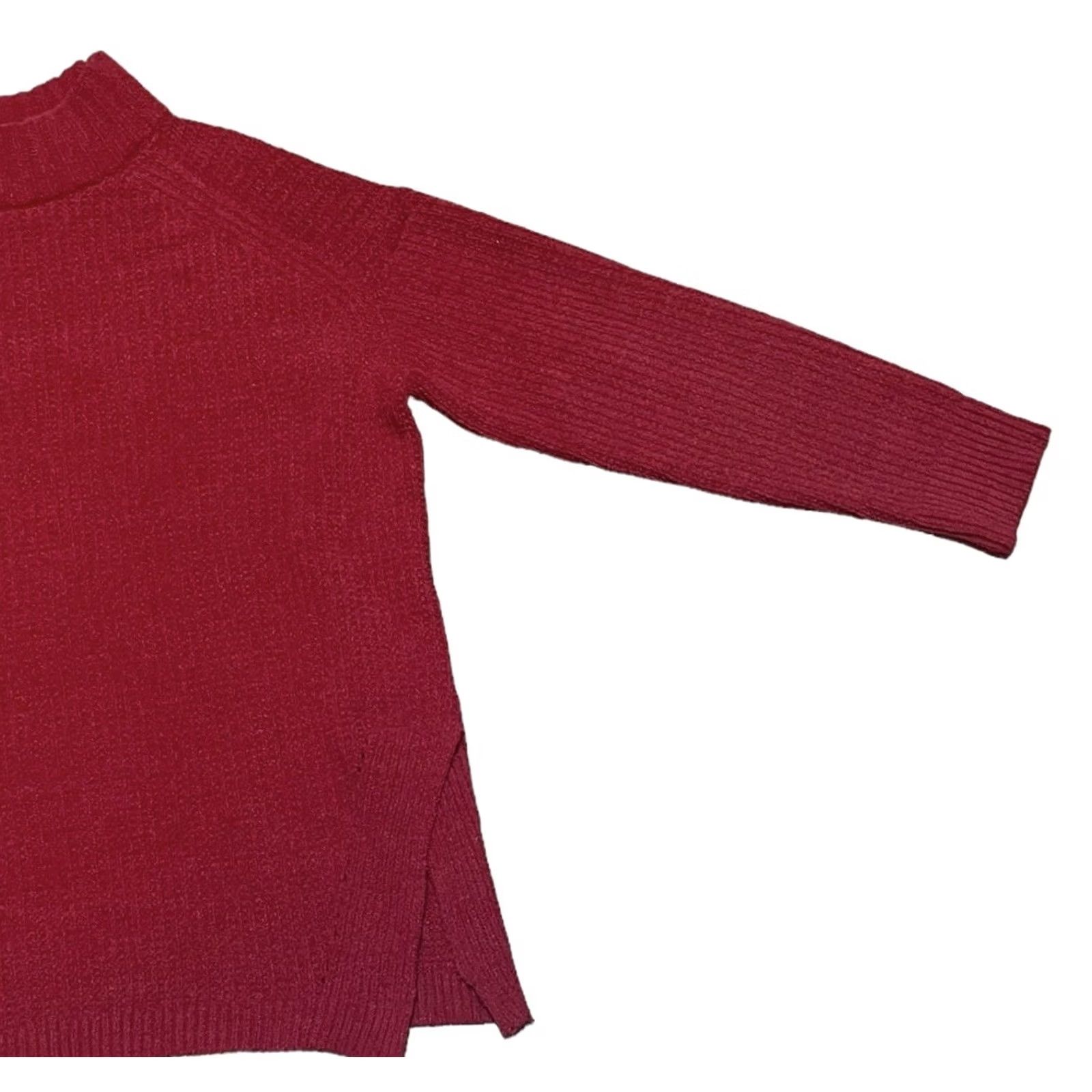 Vintage A New Day Red Knitted Sweater Sz Medium Pullover Long Sleeve High Neck Women’s Regular Size Knit Style Tight-Knit Pattern Solid Vintage No Size M / US 6-8 / IT 42-44 - 3 Thumbnail