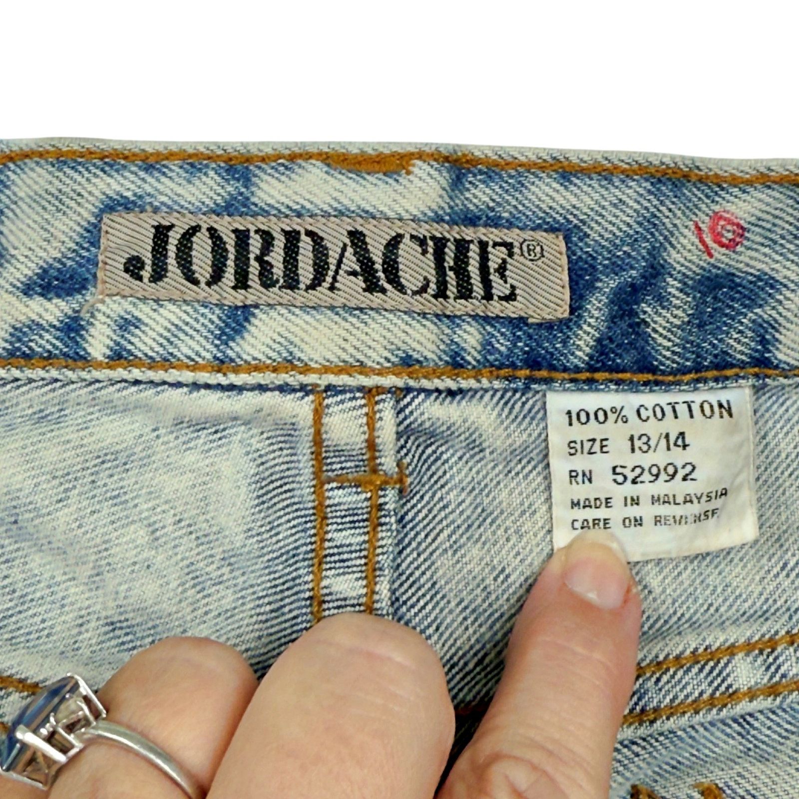 Jordache Vintage 80s Jordache Acid Washed High Waist Jeans Zip Ankles Size 36" / US 14 / IT 50 - 6 Thumbnail