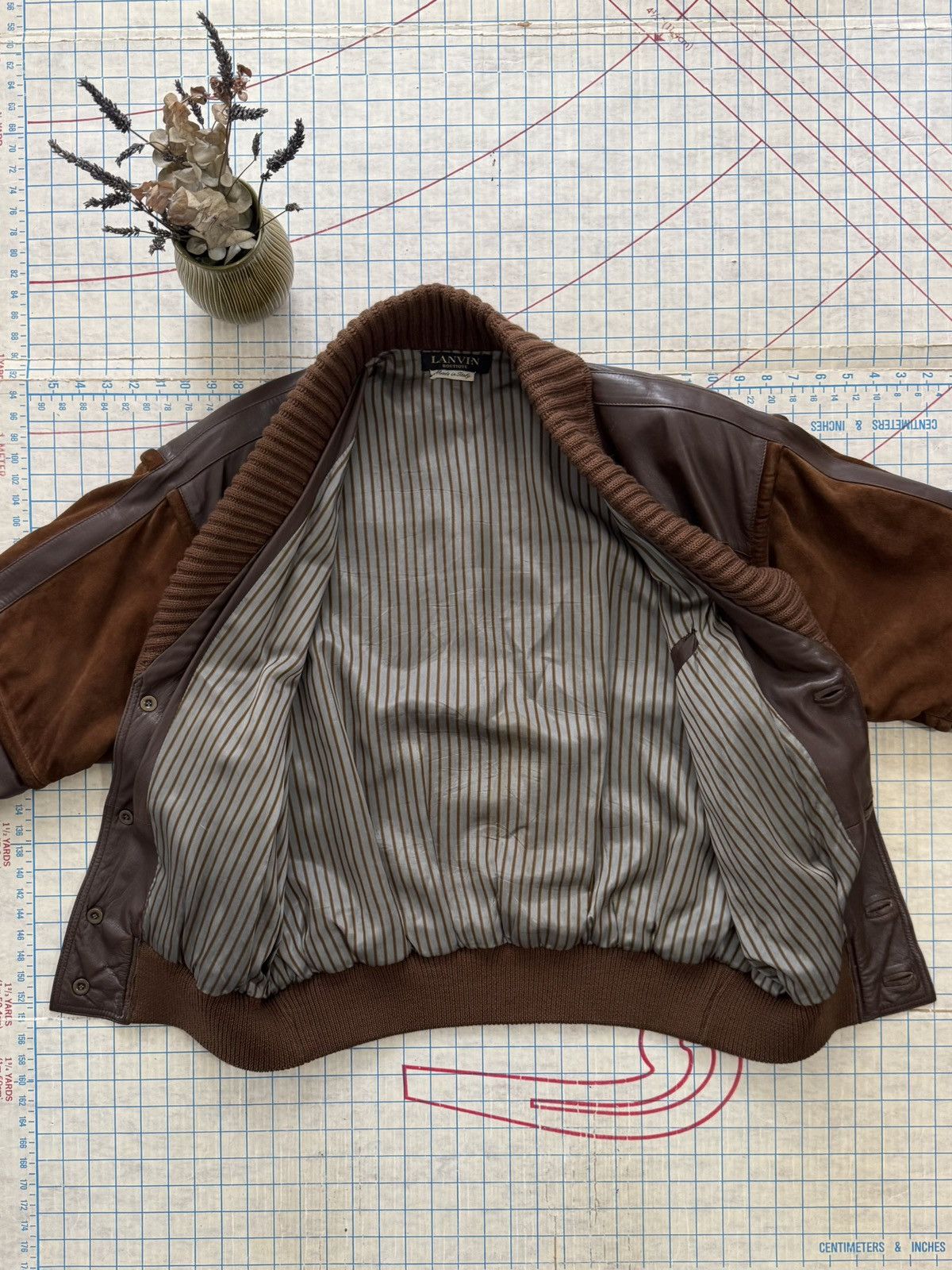 Designer × Lanvin × Vintage Vintage Lanvin Boutique Ovine Leather Shawl Collar Cardigan Size US XL / EU 56 / 4 - 6 Thumbnail