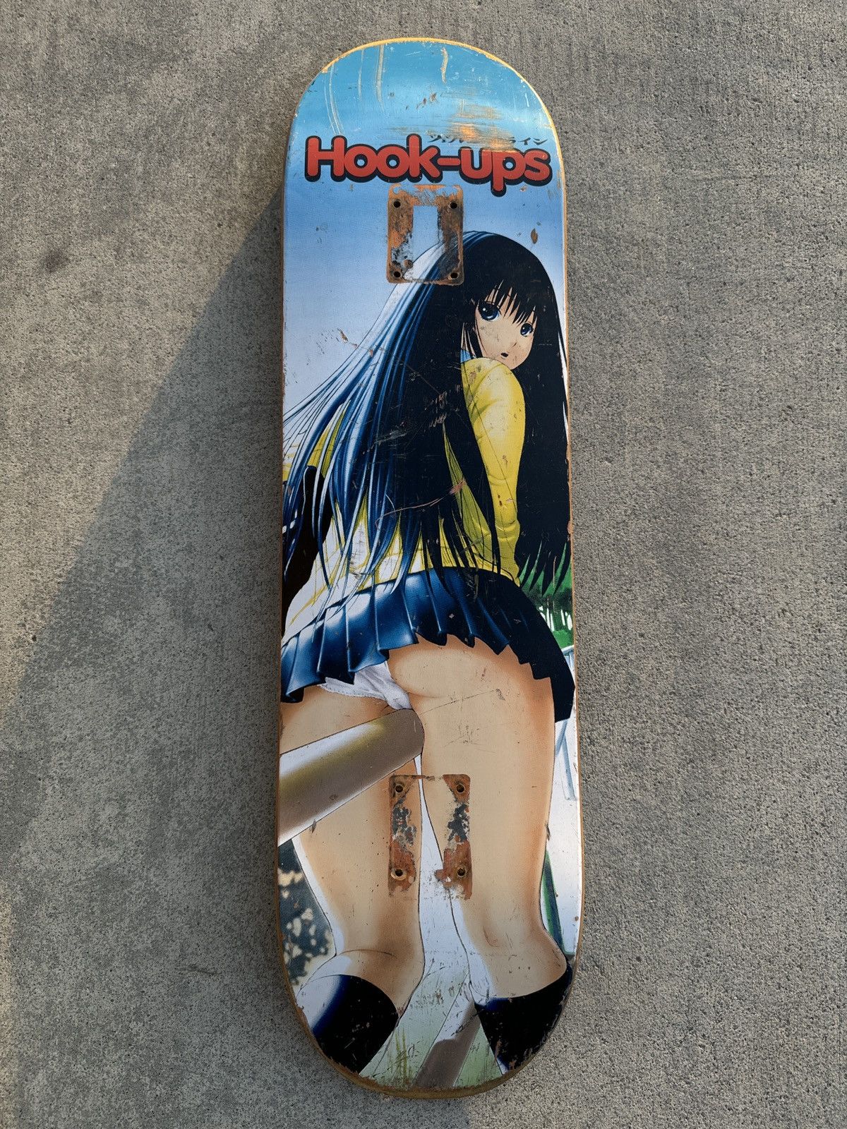 image of Hook Ups x Vintage Hook-Ups Skateboard Deck in Baby Blue, Men's