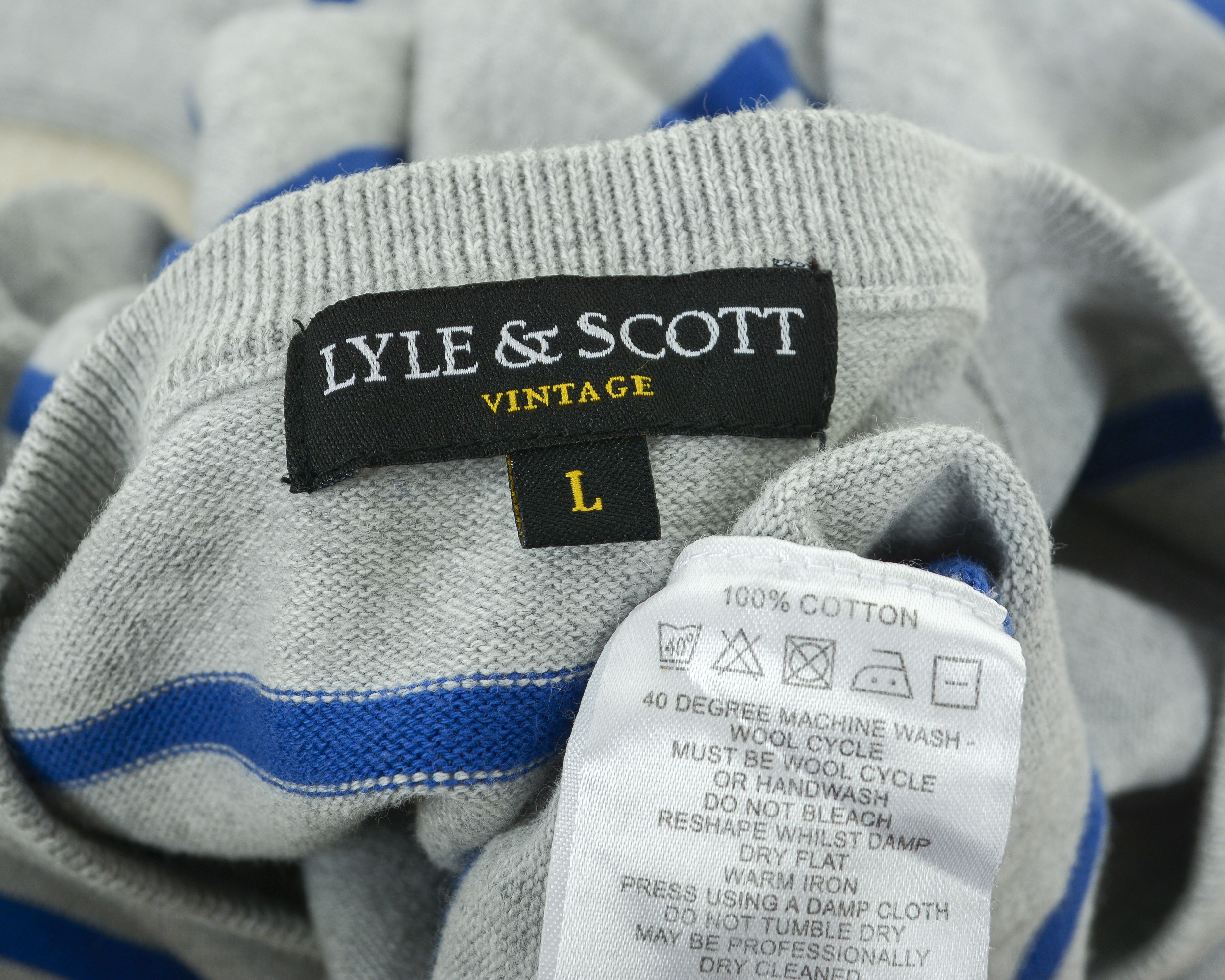 Lyle & Scott Men Sweatshirt L Sweater Jumper Pullover V Neck Logo Cotton Size US L / EU 52-54 / 3 - 5 Thumbnail