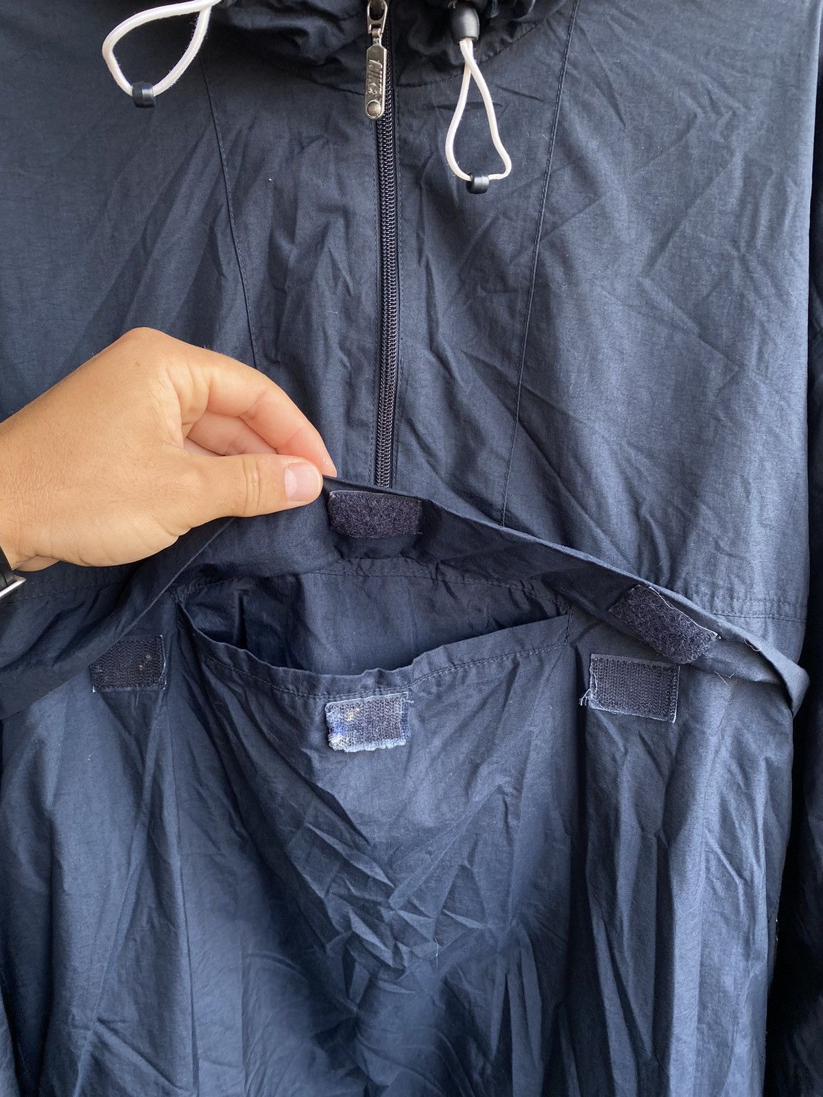 Nike × Vintage 00s Nike Vintage Nylon Center Swoosh Anorak Jacket Size US XL / EU 56 / 4 - 8 Thumbnail