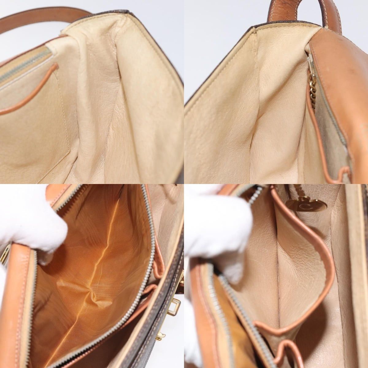 Celine CELINE Macadam Canvas Shoulder Bag Pvc Leather Brown Gold Size ONE SIZE - 12 Thumbnail