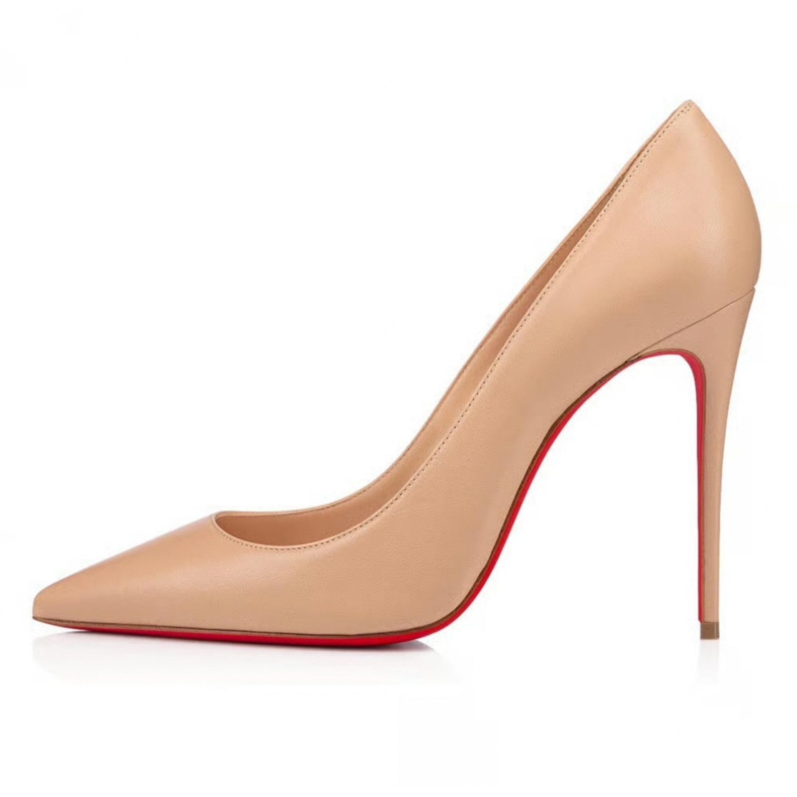 Christian Louboutin Kate 100 Nude Nappa Leather Pointed Classic Heel Pump 39 Size US 9 / IT 39 - 3 Thumbnail