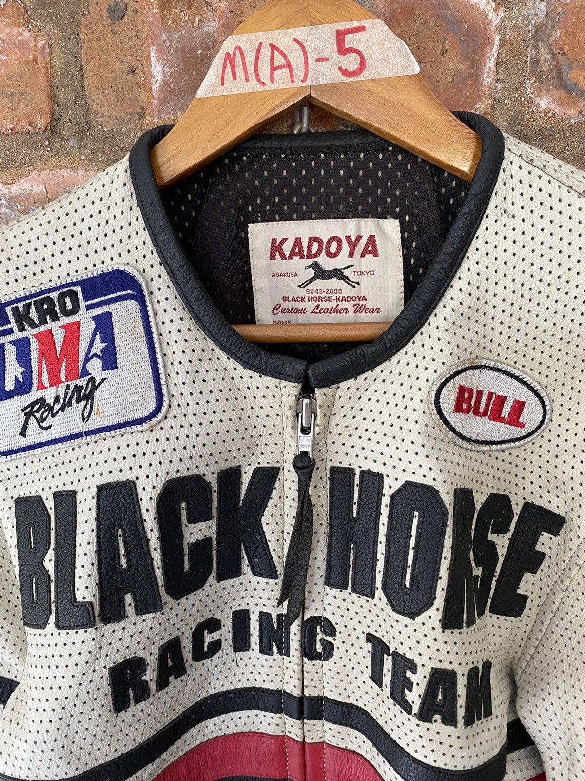 Kadoya 1990s Kadoya K’s Leather Black Horse Racing Jacket Size US M / EU 48-50 / 2 - 5 Thumbnail