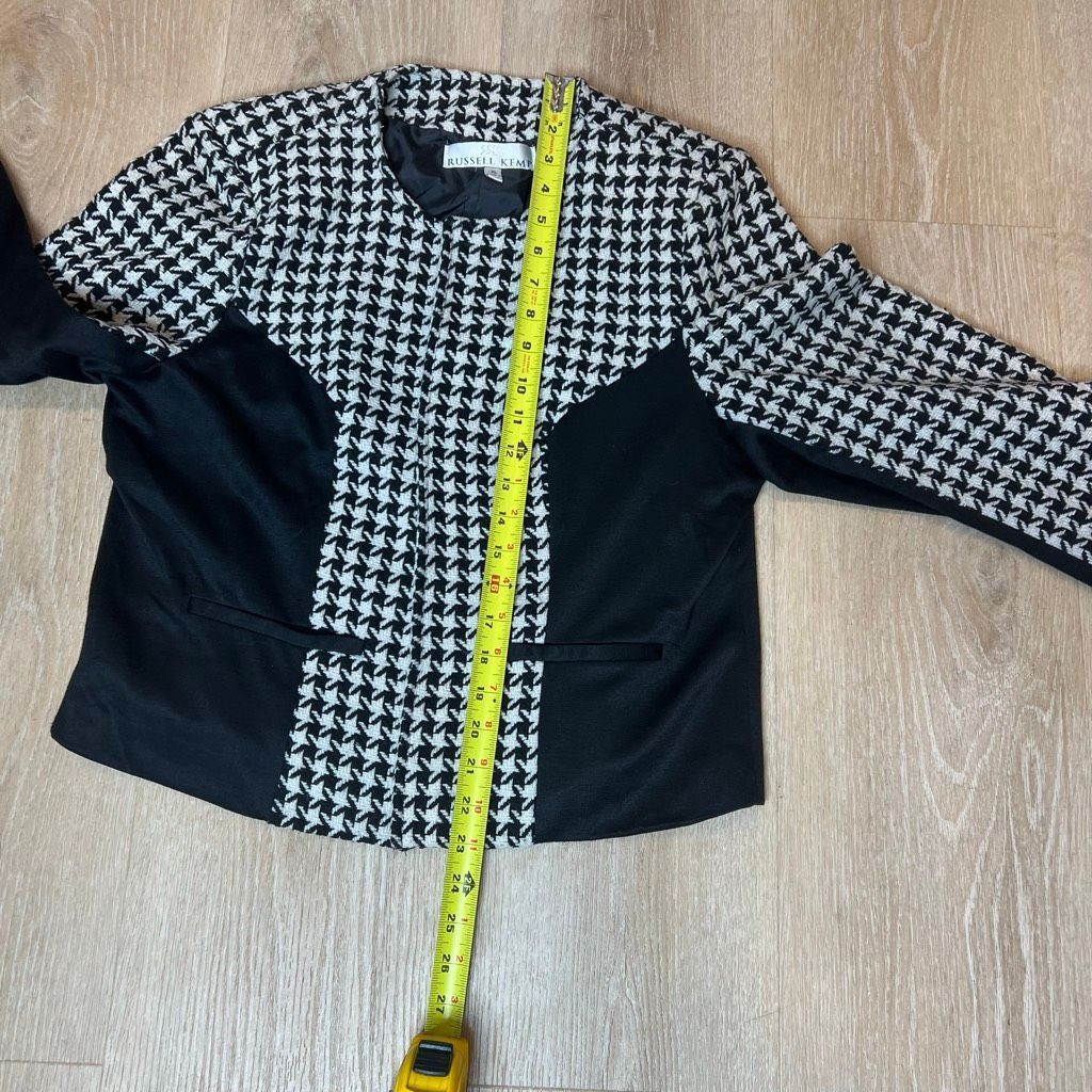 Vintage Russell Kemp Vintage Houndstooth Open Front Long Sleeve Blazer Jacket Women’s XL Size XL / US 12-14 / IT 48-50 - 8 Thumbnail