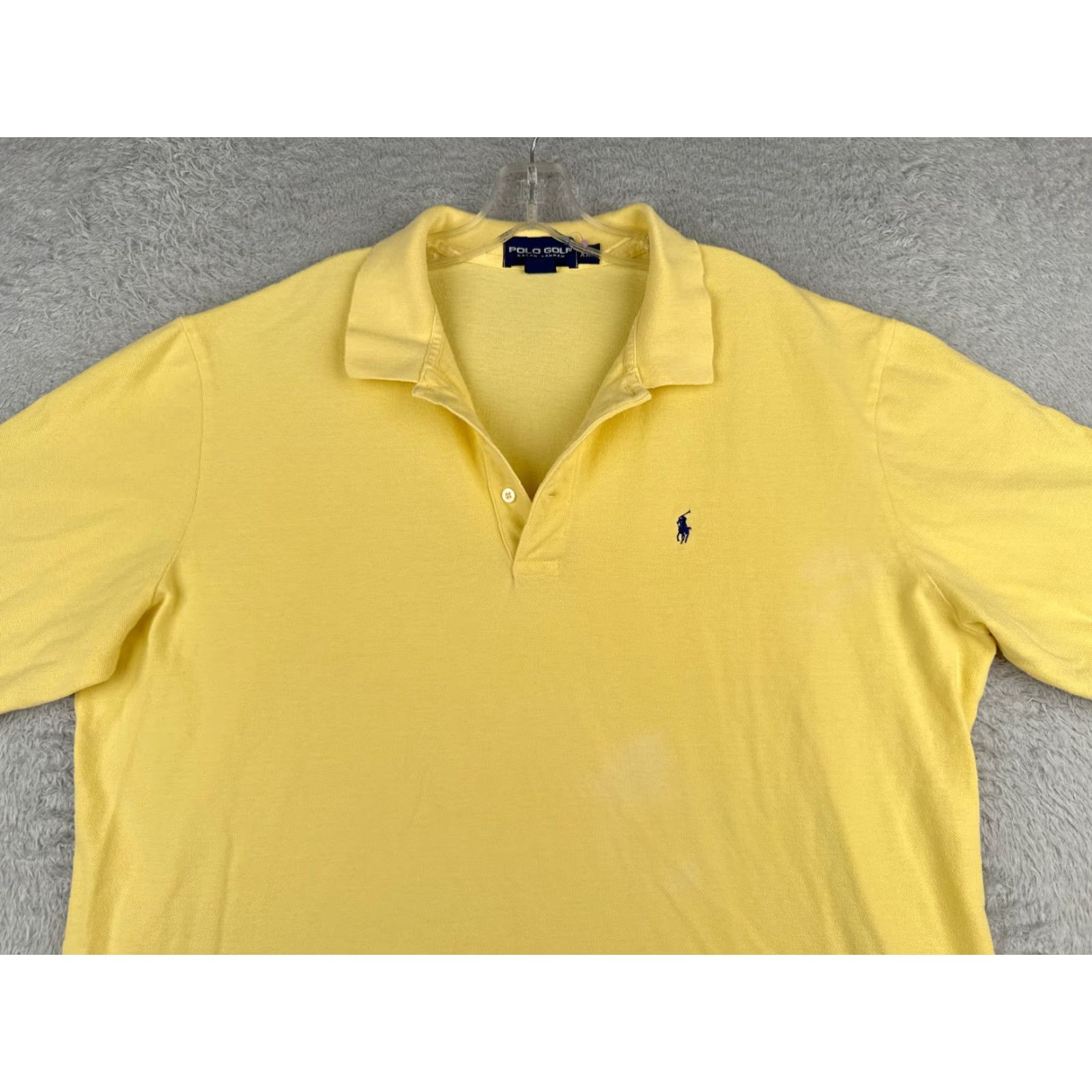 Ralph Lauren VINTAGE Polo Golf Shirt Men 2XL Yellow Short Sleeve Cotton Golfer READ Size US XXL / EU 58 / 5 - 4 Thumbnail