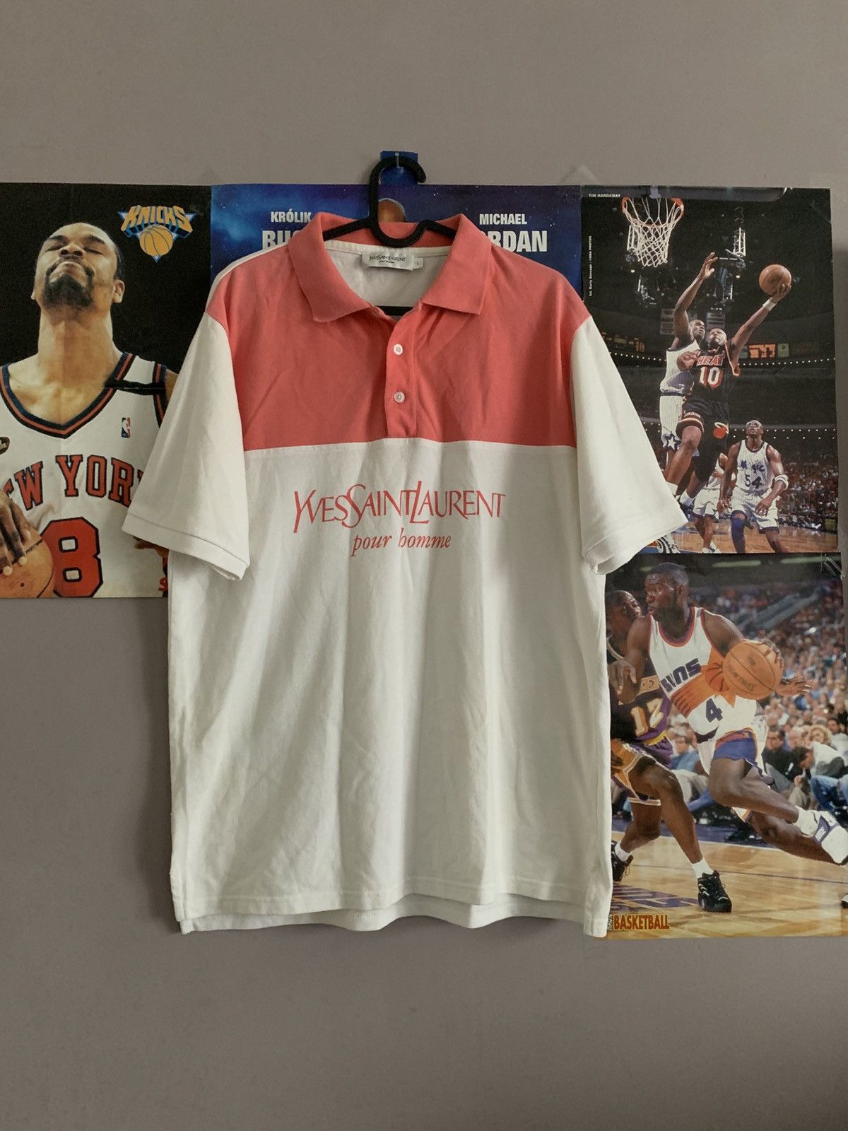 Yves Saint Laurent 90s Vintage Yves Saint Laurent „Big Logo” Polo Shirt Size US L / EU 52-54 / 3 - 1 Thumbnail