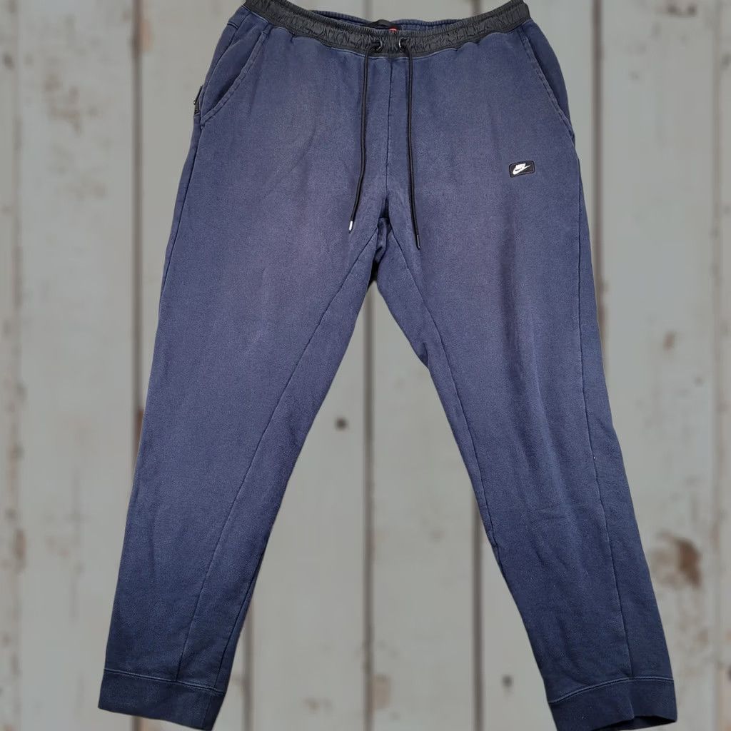 Nike Nike Mens XXL Navy Blue Fleece Jogger Sweatpants Elastic Waist Drawstring Pockets Athletic Style Size US 39 - 1 Thumbnail