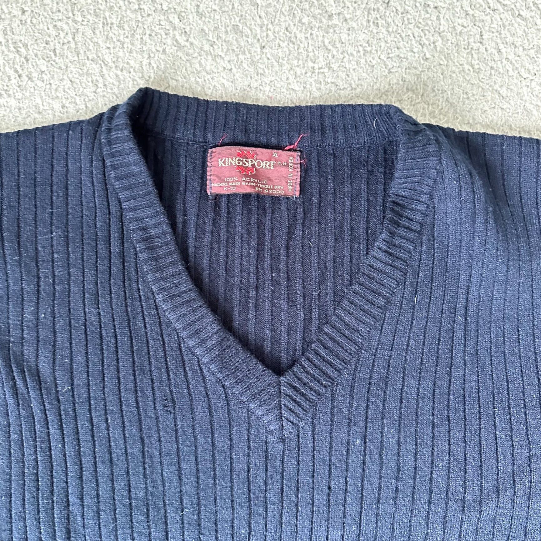 Vintage VINTAGE Kingsport Sweater Vest Mens XL Blue Knit 80s 70s Size US XL / EU 56 / 4 - 2 Thumbnail