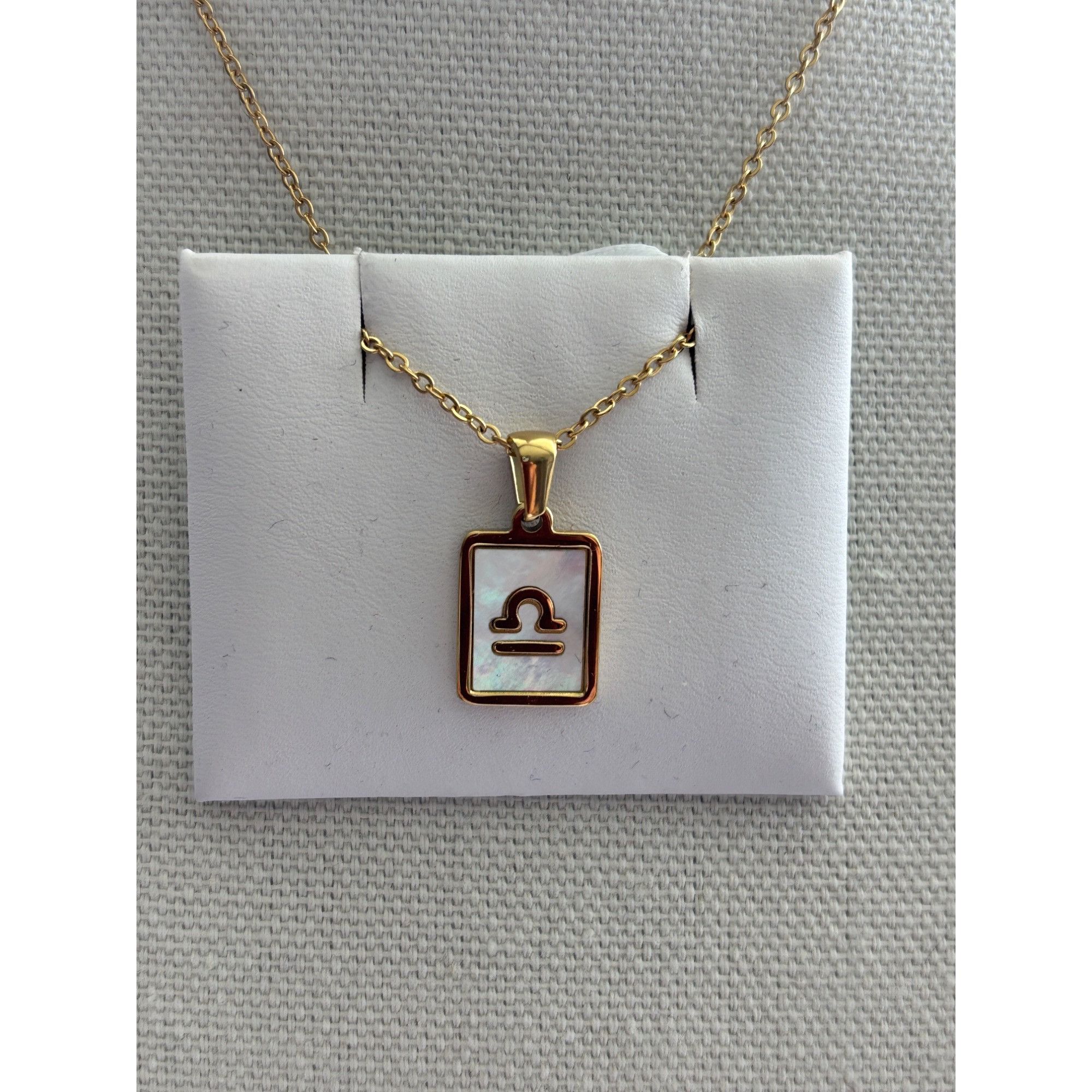 Other Libra Zodiac Pendant Necklace With Gold Chain & Mother-Of-Pe Size ONE SIZE - 2 Thumbnail