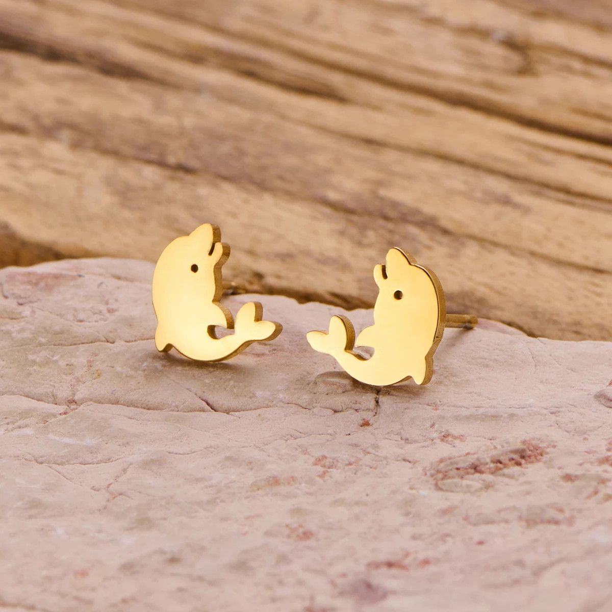 Jewelry Mini Dolphin Earrings Charm Earring Gift Size ONE SIZE - 2 Thumbnail