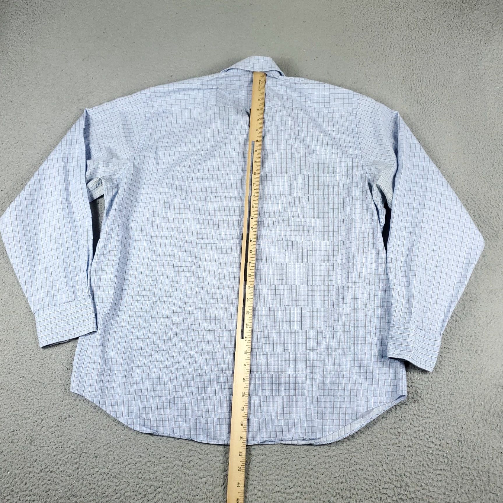 BUGATCHI Bugatchi Uomo Shirt Mens XL Blue Check Classic Fit Button Up Long Sleeve Size US XL / EU 56 / 4 - 5 Thumbnail