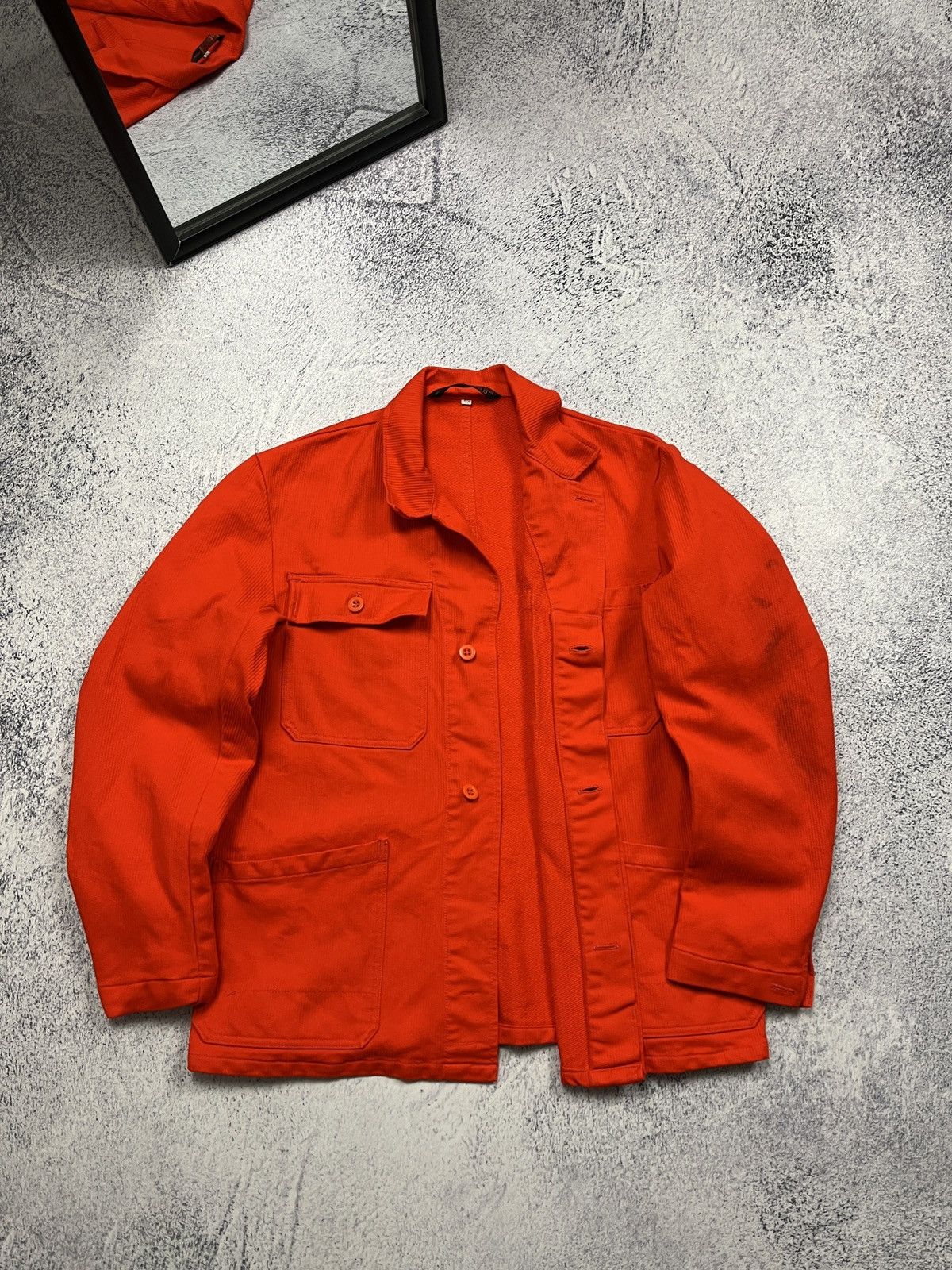 Le Laboureur Vintage 90’s Streule’s German Workwear Chore Jacket Orange Size US L / EU 52-54 / 3 - 10 Thumbnail